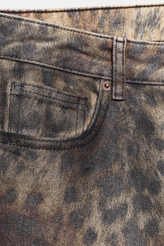 JEANS SKINNY FIT TAILLE BASSE À IMPRIMÉ ANIMAL CATS - Marron de Zara - Image 3