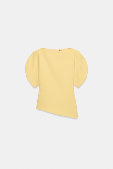 TOP MANGA ABULLONADA ZW COLLECTION - Amarillo de Zara - Imagen 0