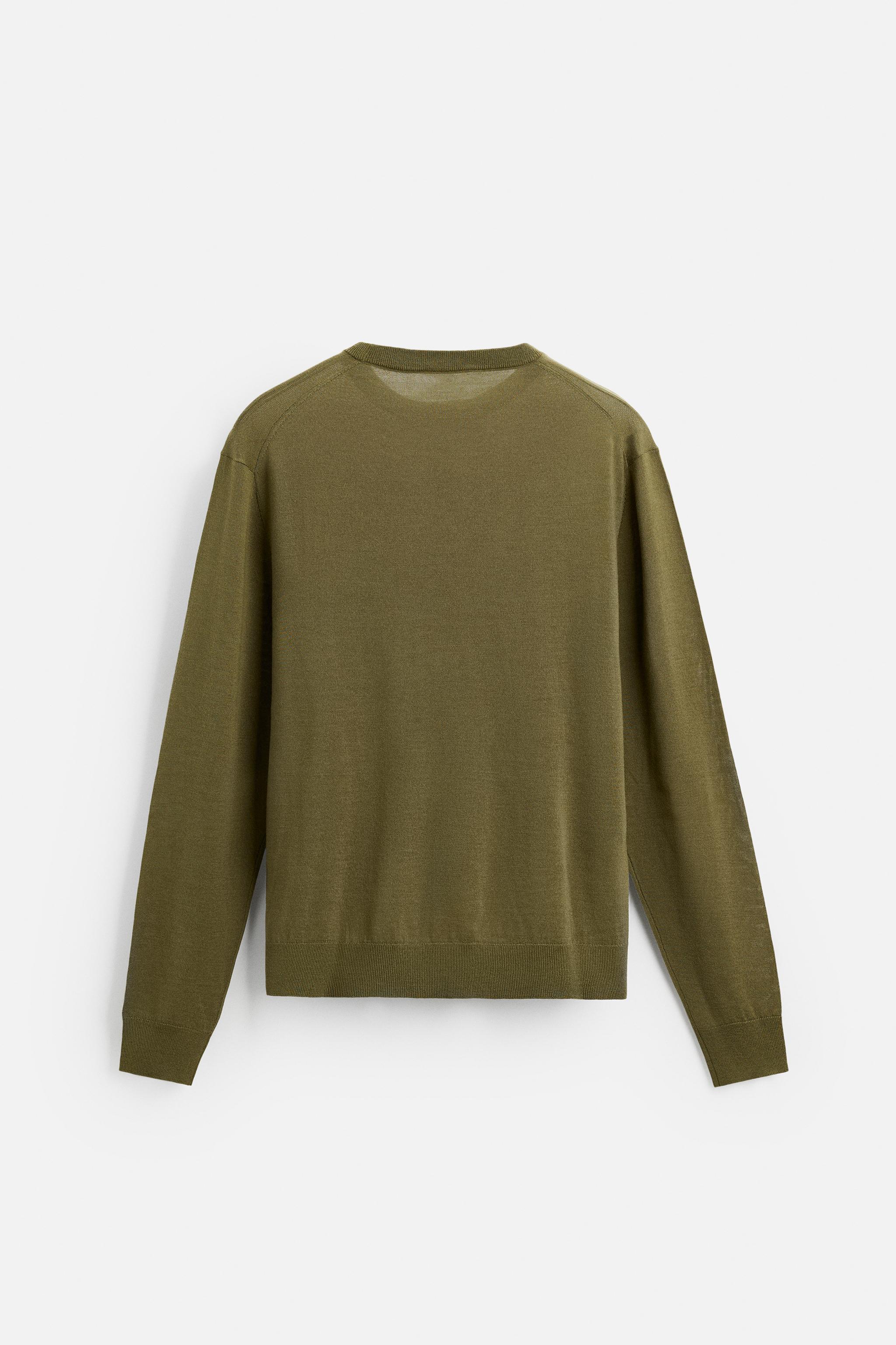 マーセライズドコットンウールセーター - グレー | ZARA Japan マーセライズドコットンウールセーター - グレー | ZARA Japan