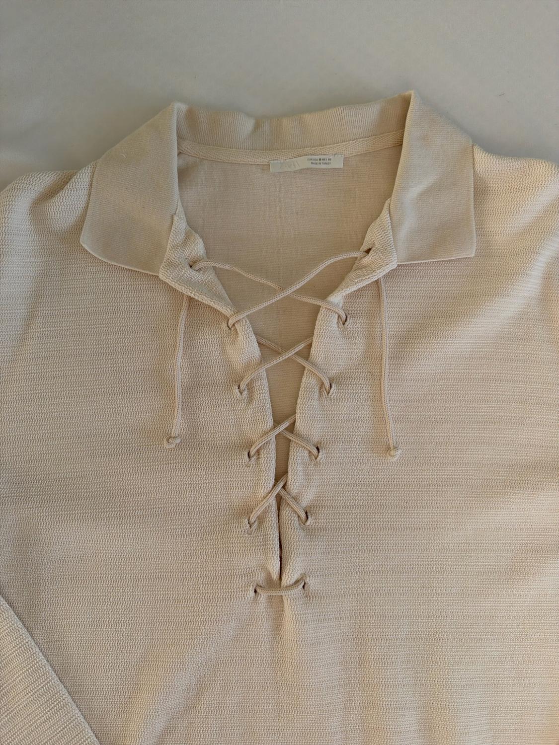 TEXTURED DRAWSTRING POLO SHIRT - Image 2