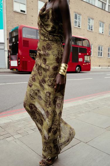 ASYMMETRIC PRINTED MIDI DRESS - Multicoloured by Zara - Image 1