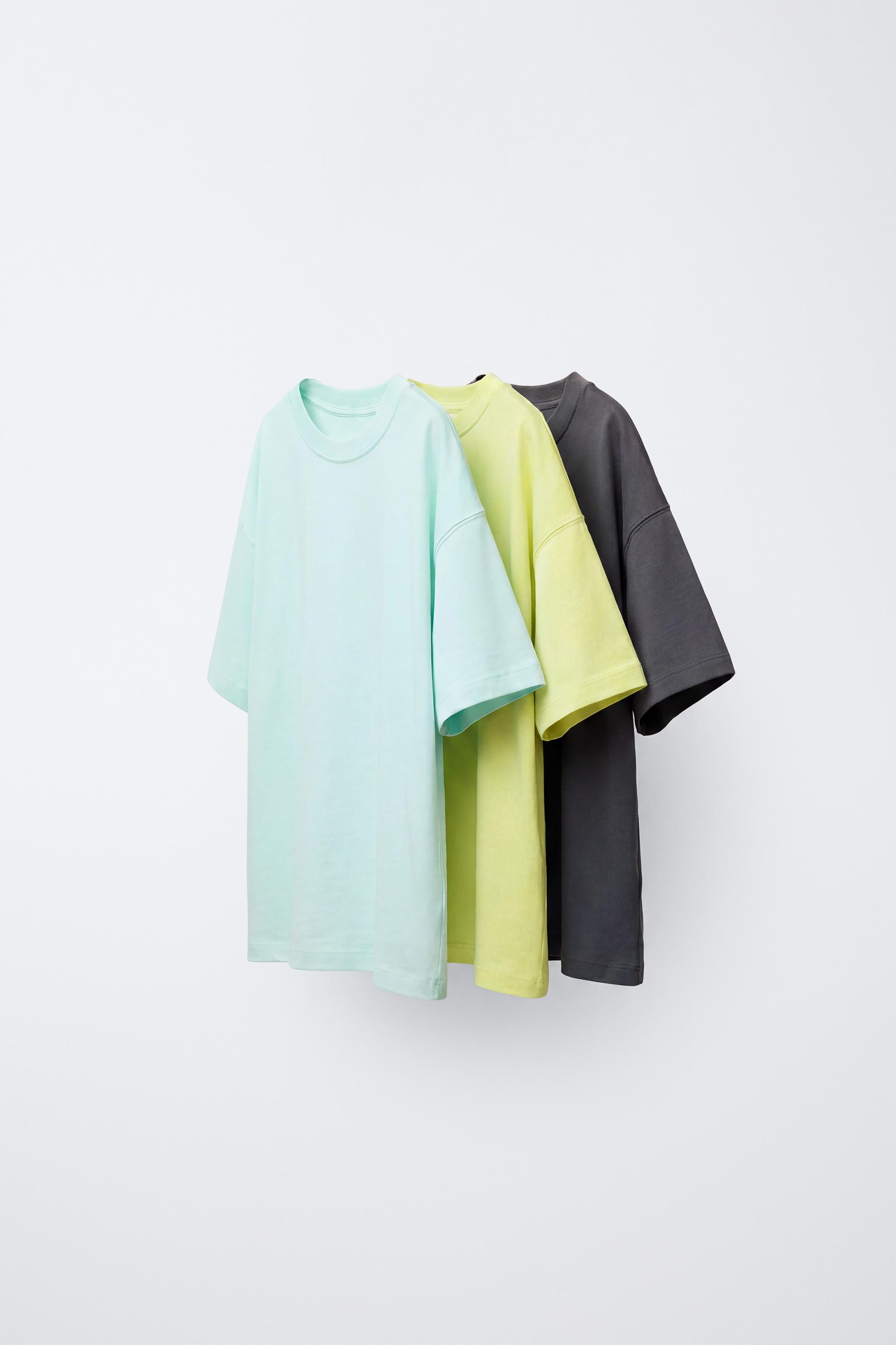 PACK TRES CAMISETAS LISAS - Azul pastel | ZARA España