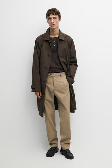 Zara 100% cotton slim fit pants - Beige