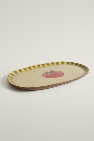 FRUIT EARTHENWARE SERVING DISH — Red 2