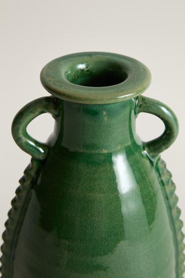 DECORATIVE TERRACOTTA VASE — Green 2