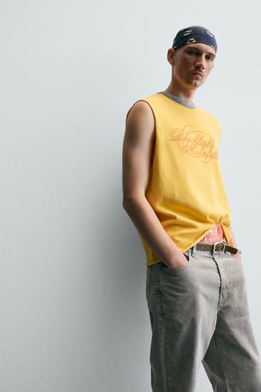 DÉBARDEUR EN MAILLE À IMPRIMÉ - Jaune de Zara - Image 5