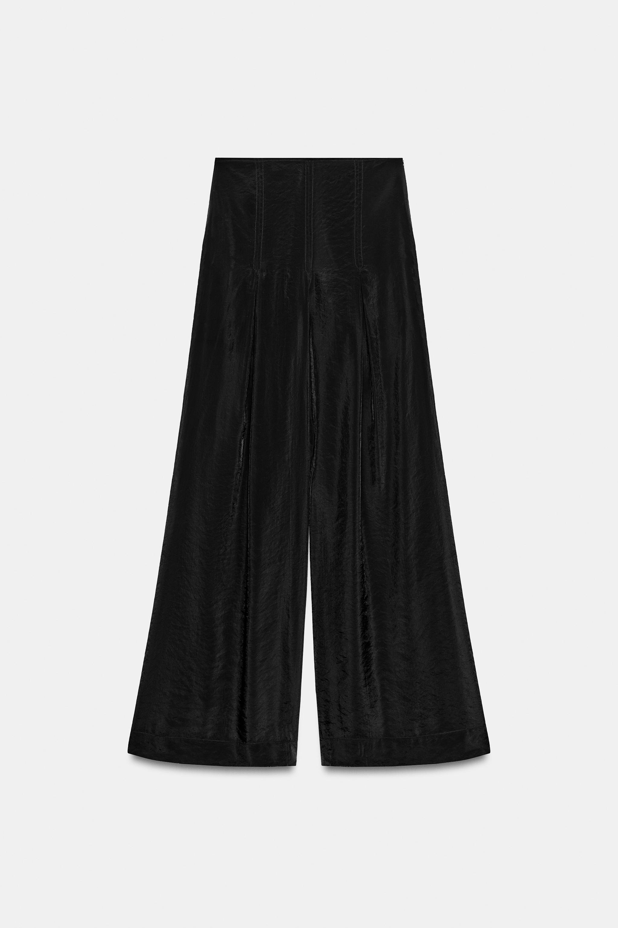 GENİŞ PAÇA YARI TRANSPARAN PANTOLON - Görsel 6