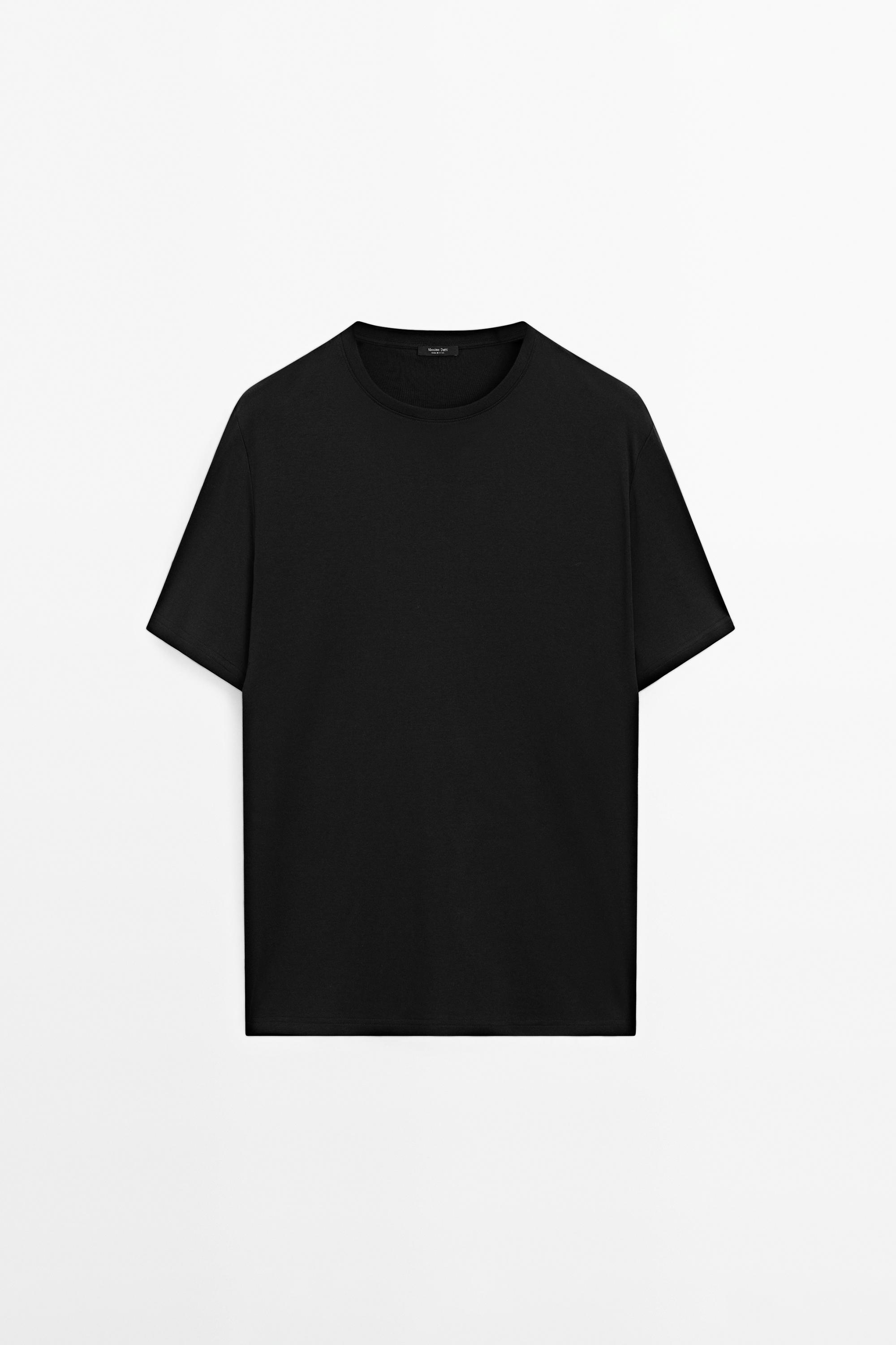 100% mercerised cotton T-shirt — Black