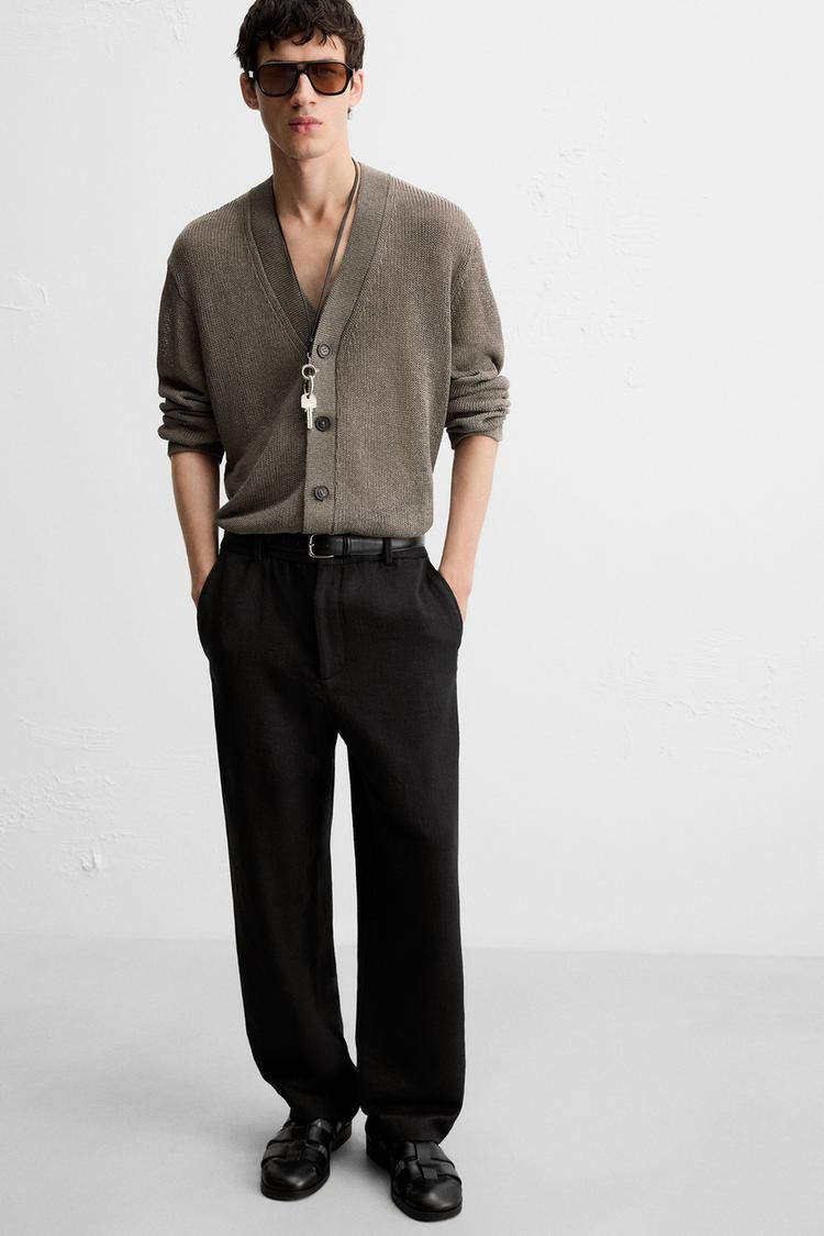 БРЮКИ REGULAR FIT ИЗ ТКАНИ С ТЕКСТУРОЙ