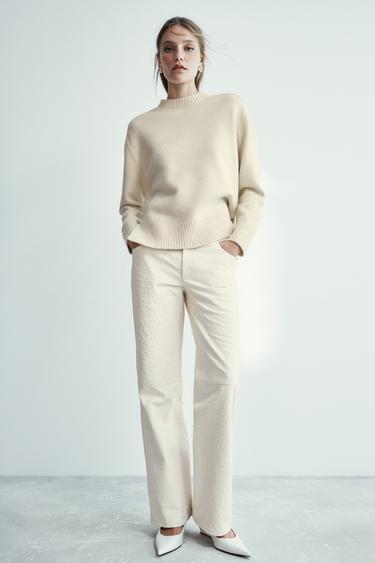 LEATHER TROUSERS ZW COLLECTION - White by Zara