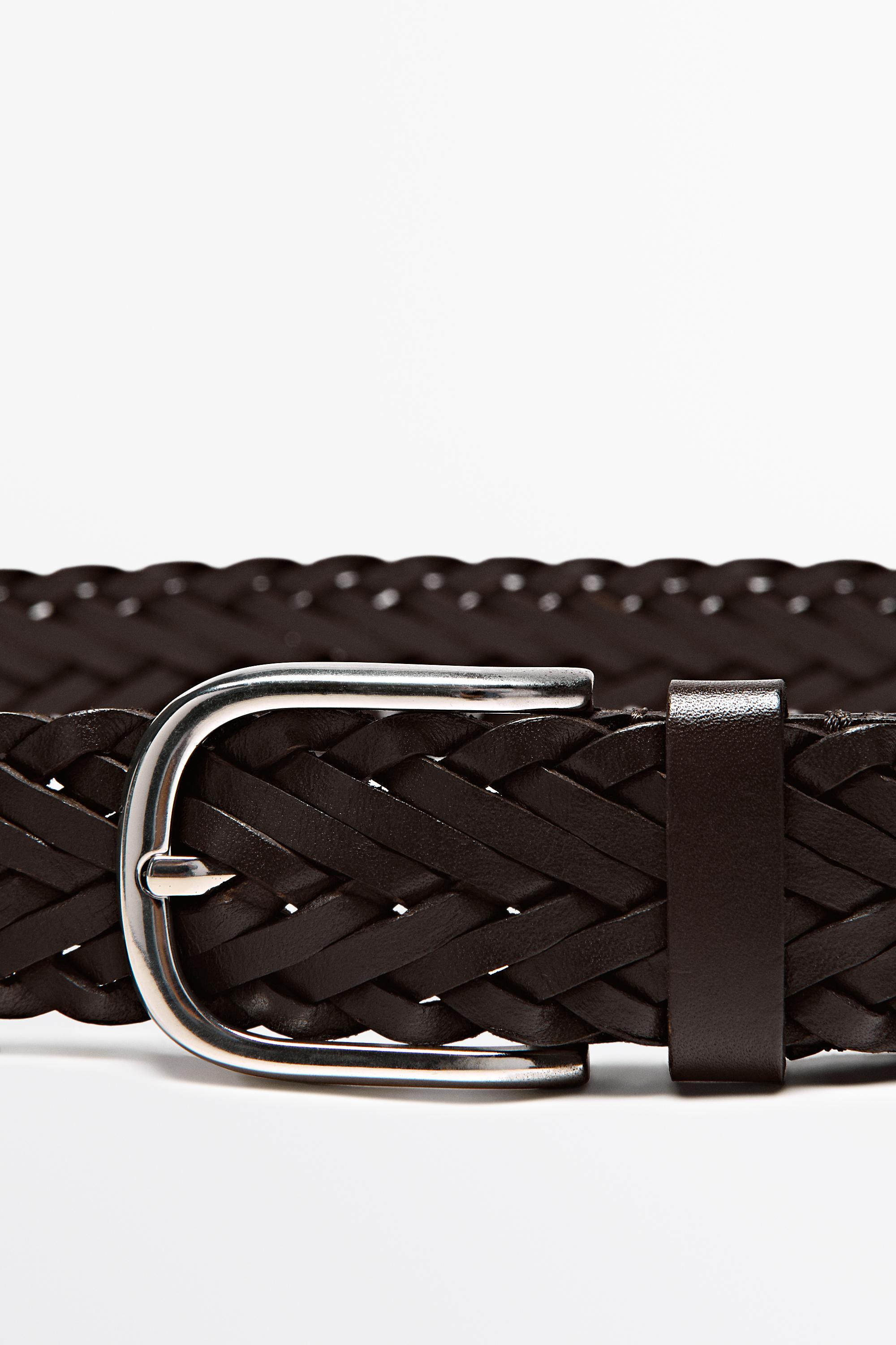 Braided leather belt