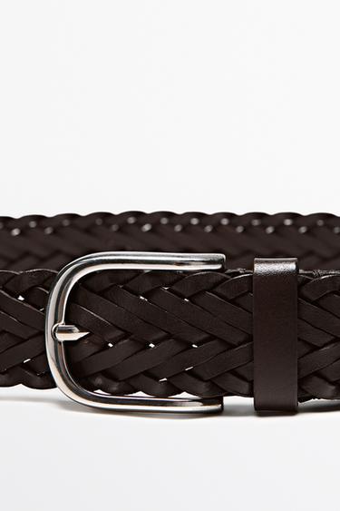 Braided leather belt — Brown 2