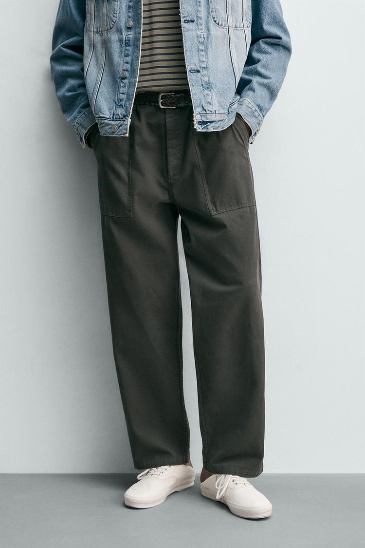 ZARA RELAXED FIT TROUSERS WITH SIDE TABS
