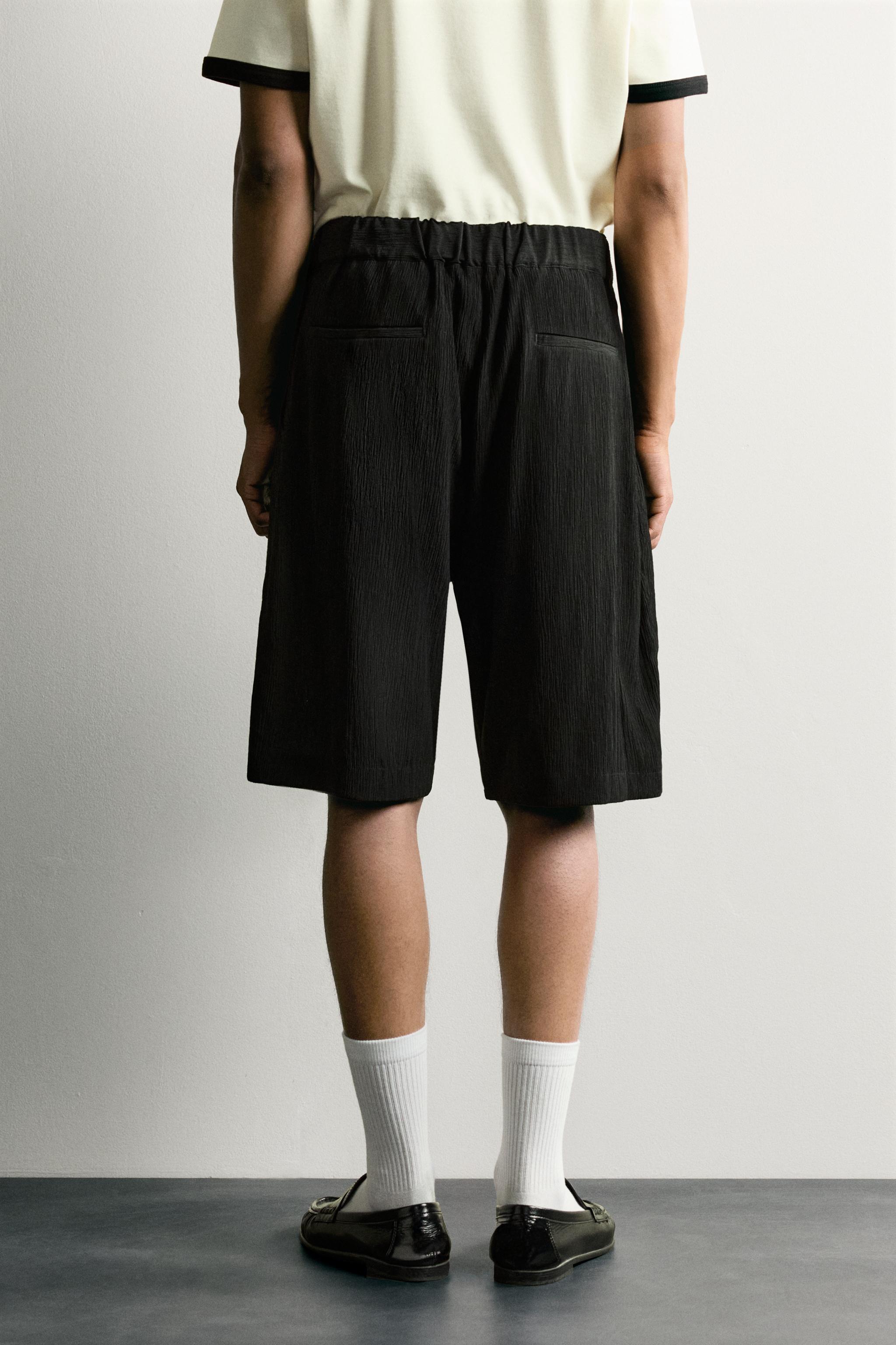 Zara KABARTMALI RELAXED FIT BERMUDA görsel 3