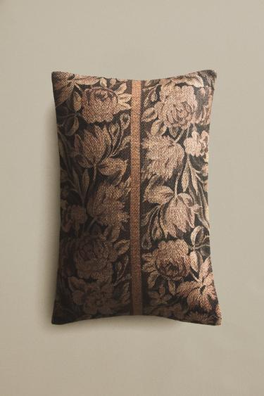 Zara FLORAL LINEN CUSHION COVER - Pink