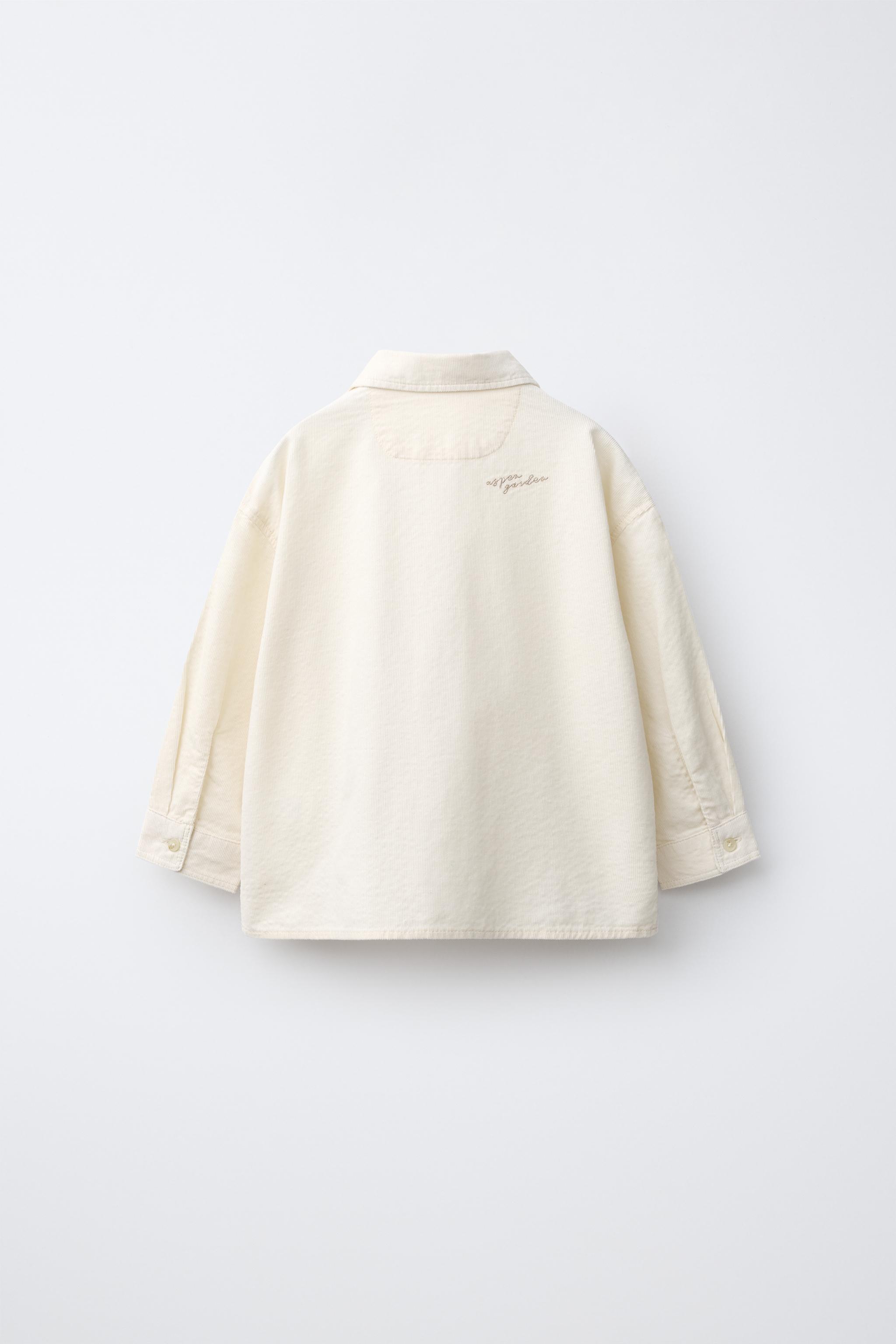 CORDUROY BEAR EMBROIDERY SHIRT