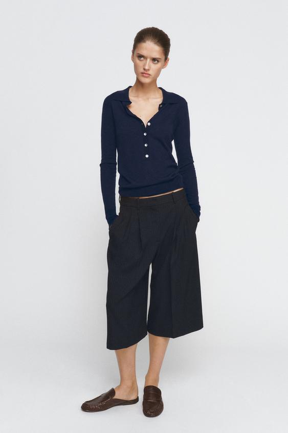 FINE KNIT WOOL POLO SHIRT