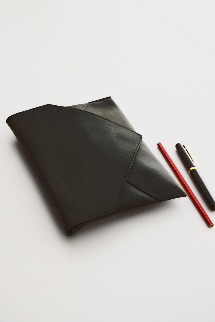 NAPA LEATHER ORGANIZER CLUTCH — Black