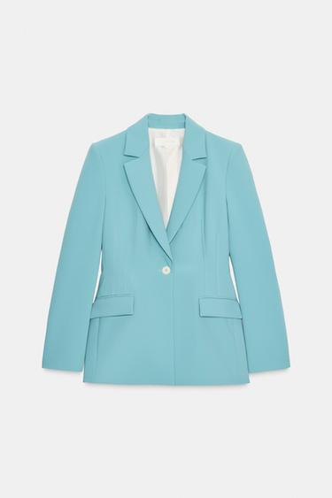 TAILORED BLAZER WITH BUTTON - Turquoise by Zara