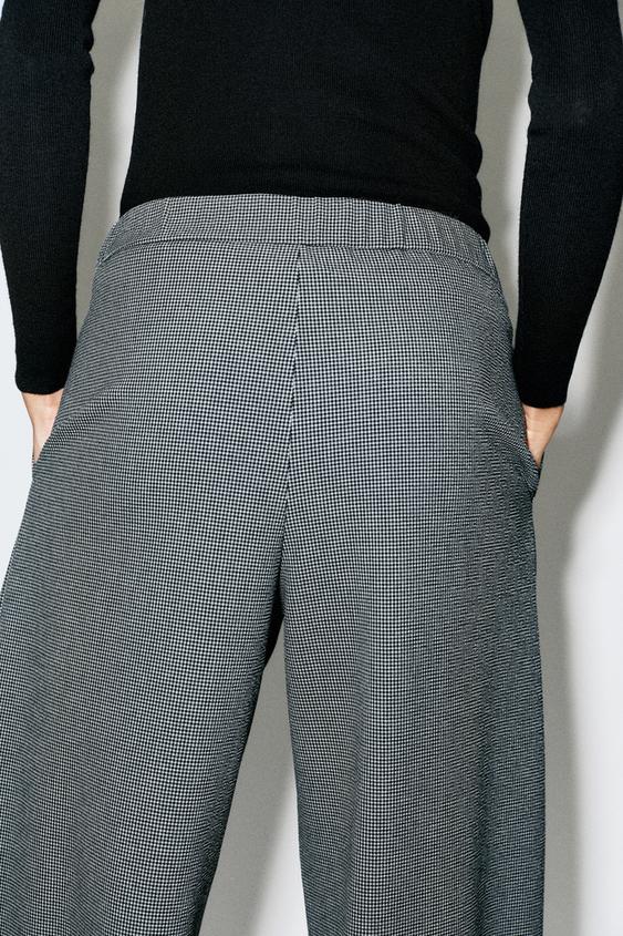 BARREL LEG DARTED TROUSERS - Black / Ecru by Zara - Image 5