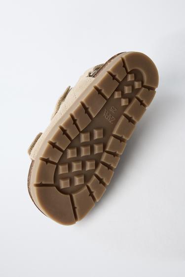 DOUBLE-STRAP LEATHER SANDALS - Sand Brown by Zara - Image 6