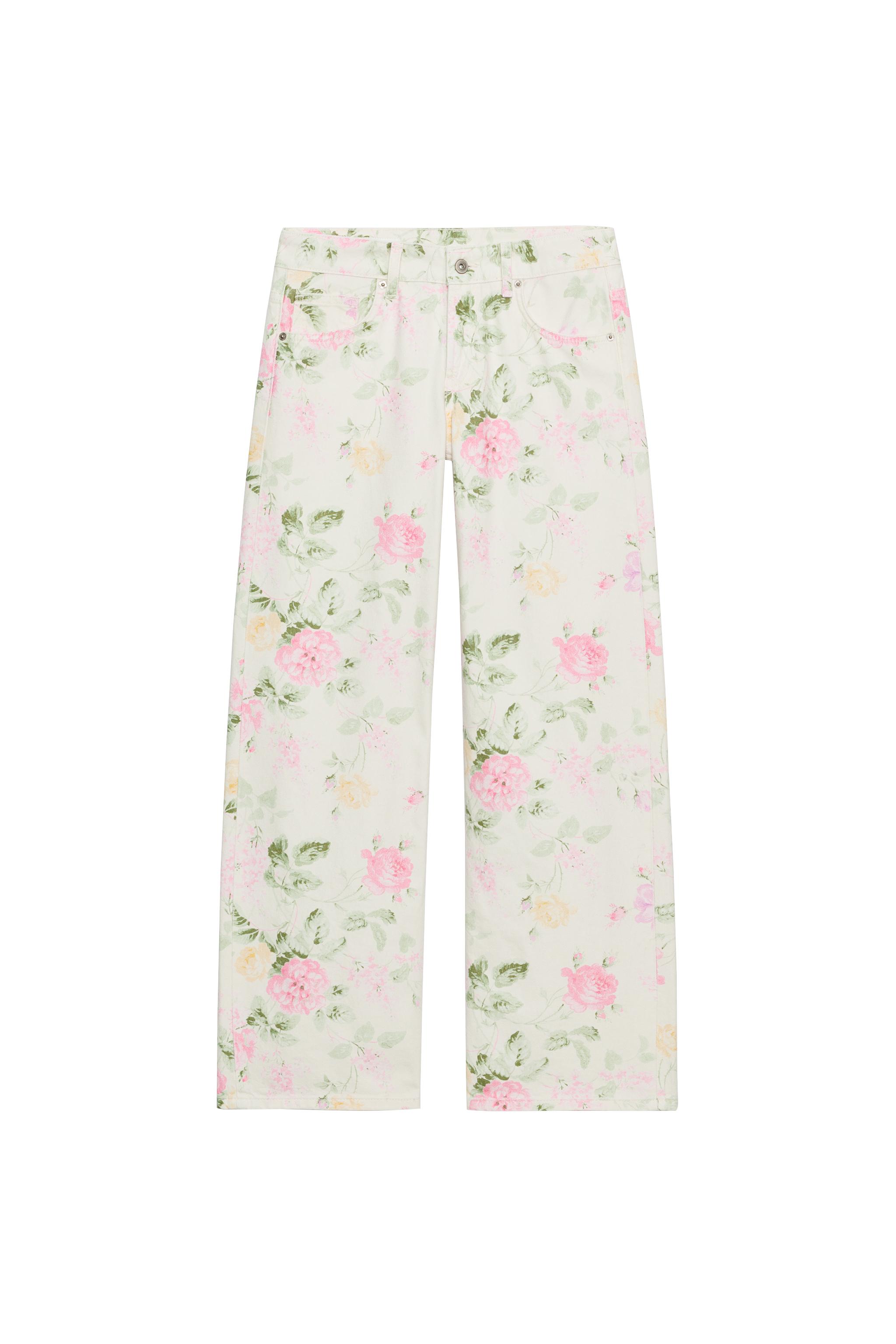 LOOSE FIT TIRO BAJO FLORES TRF JEANS