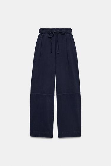 COTTON BALLOON TROUSERS - Blue by Zara - Image 0