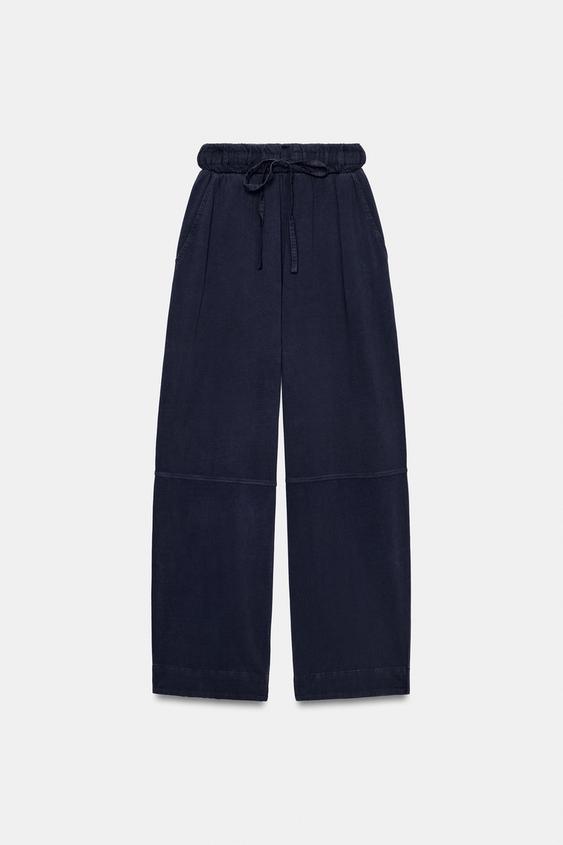 COTTON BALLOON TROUSERS - Blue by Zara - Image 0