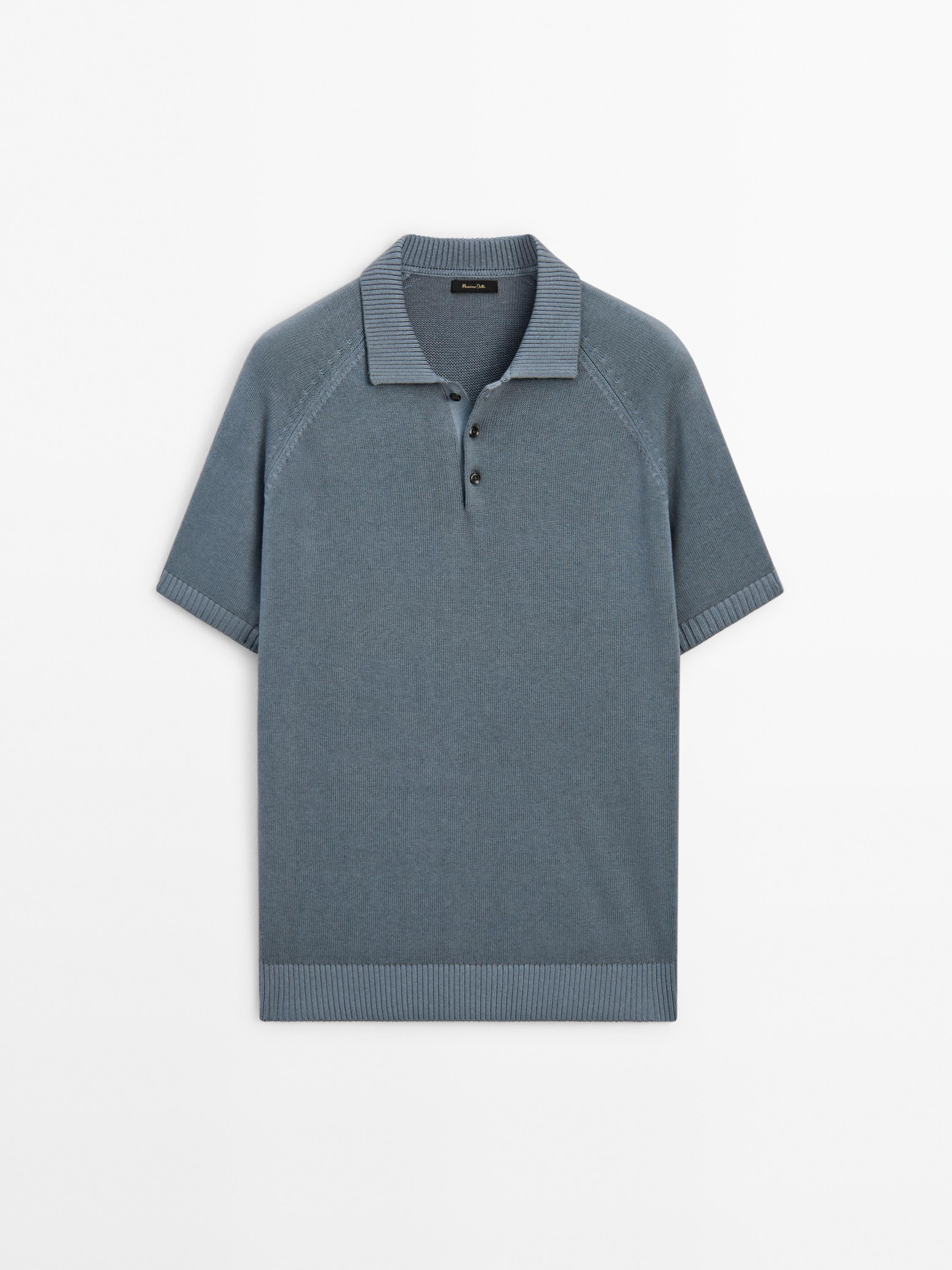 Short sleeve knit polo shirt