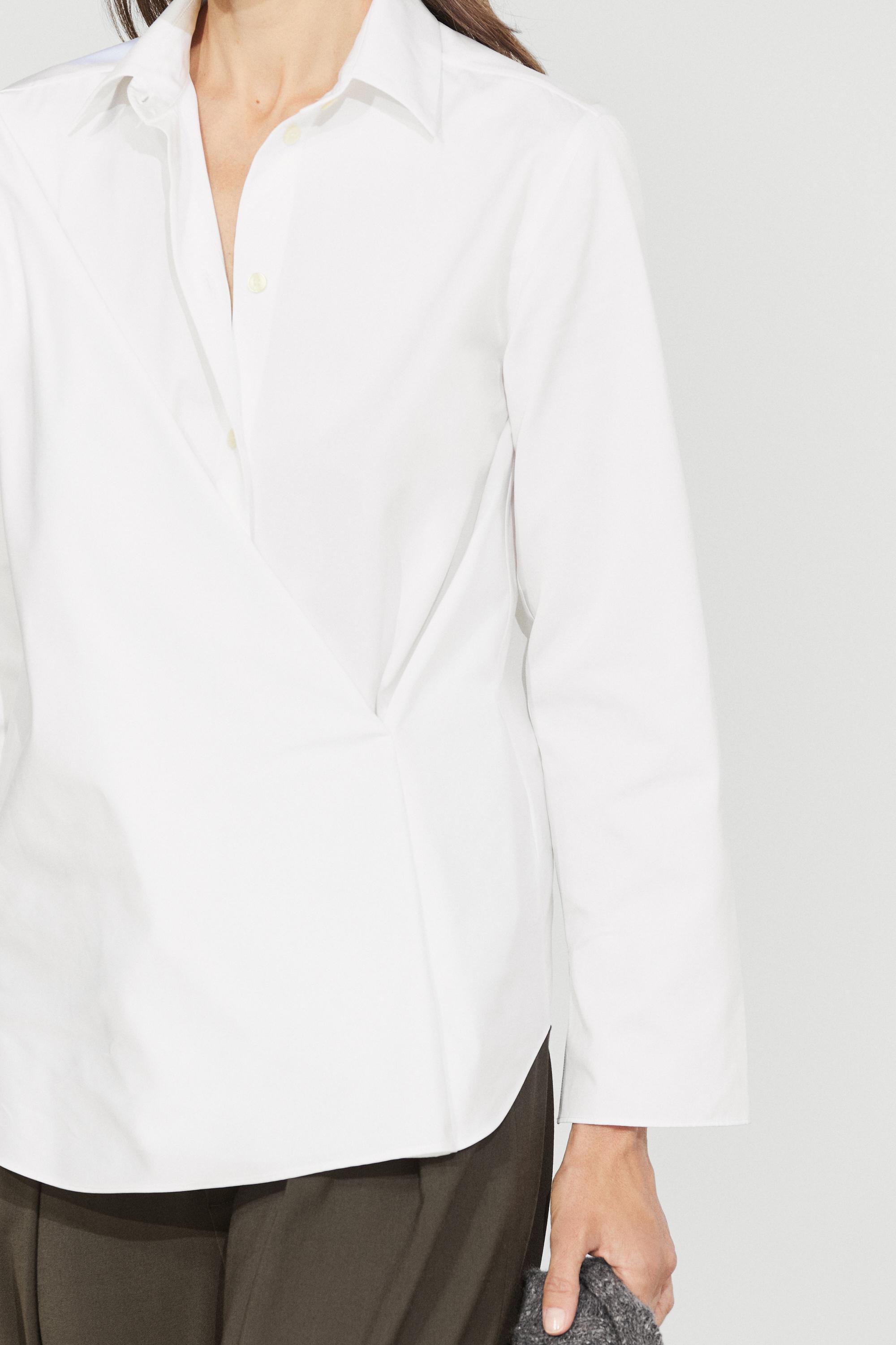 100% cotton poplin crossover shirt
