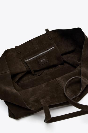 MAXI SAC SHOPPER EN DAIM - Marron de Zara - Image 5
