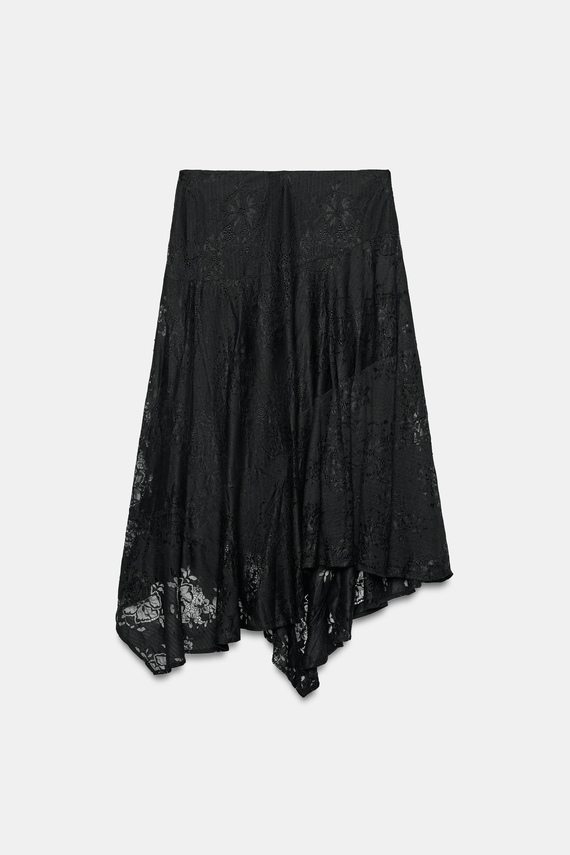 ASYMMETRIC LACE MIDI SKIRT thumbnail 7