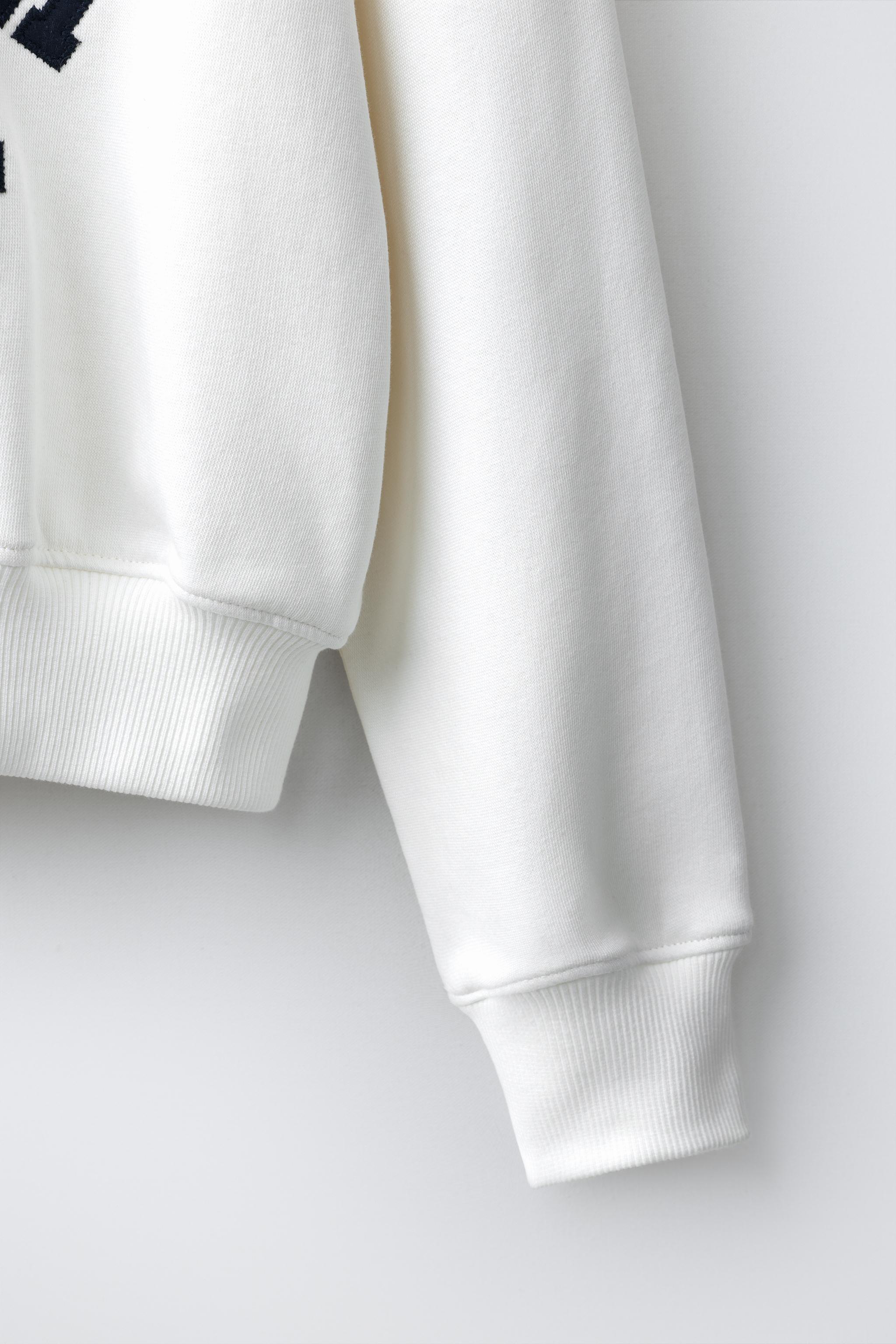 SLOGAN SPORTY SWEATSHIRT - White | ZARA Turkey