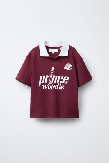 Zara POLO MAJICA SA PRINCE ® PRINTOM – Burgundac