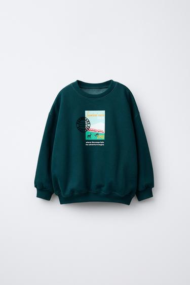SNOWLAND PRINTED SWEATSHIRT - Petrol blue by Zara