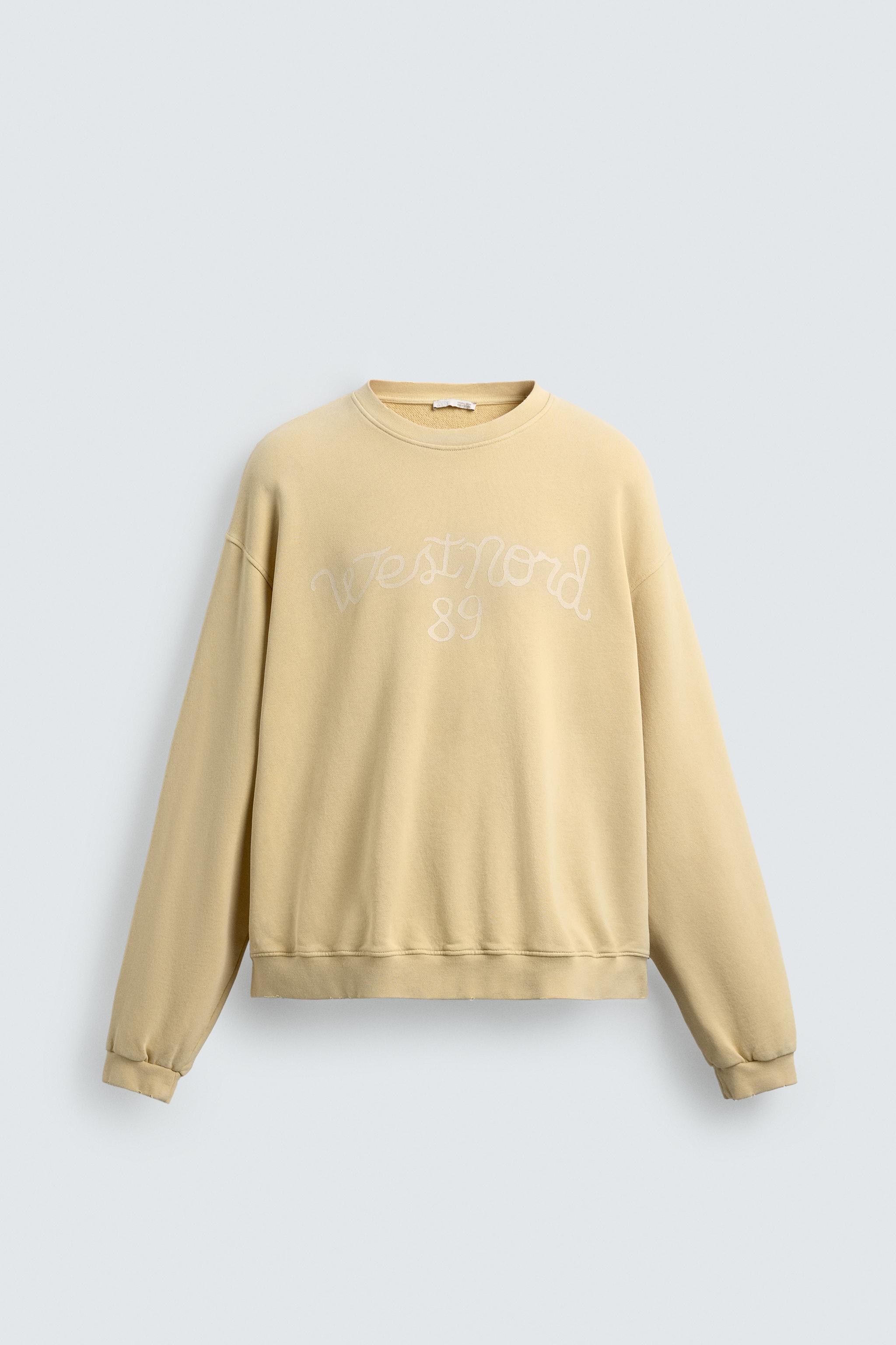 WASHED TEXT PRINT SWEATSHIRT