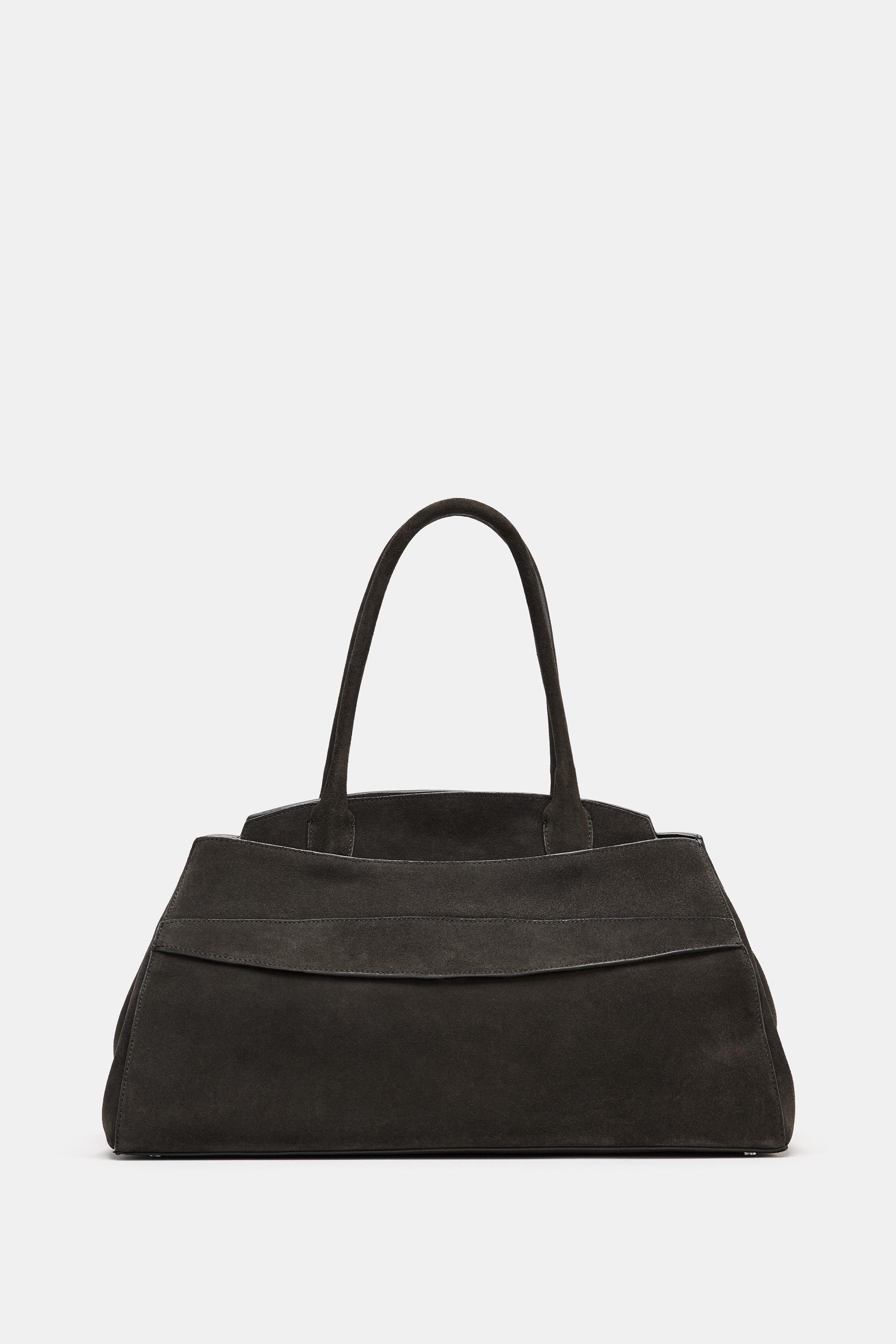 SPLIT LEATHER SHOULDER BAG