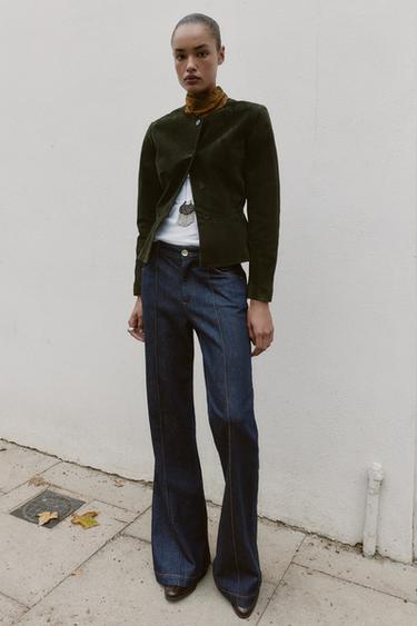PANTALON Z1975 FLARE NERVURE - Indigo de Zara