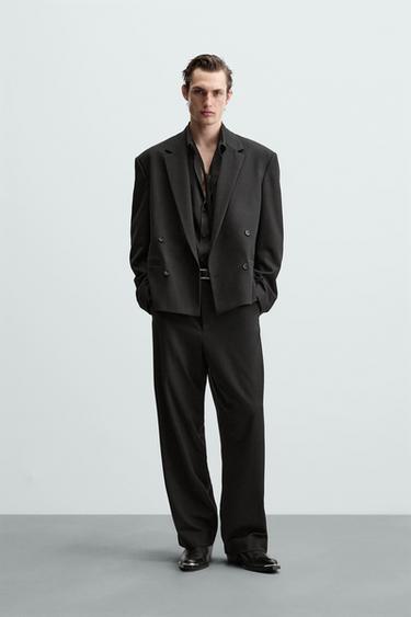 PANTALÓN STRAIGHT CON VISCOSA - Negro de Zara - Imagen 0