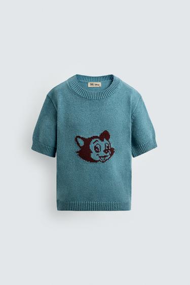 ÁO PHÔNG DỆT KIM JACQUARD HÌNH MÈO FÍGARO HARRY LAMBERT FOR ZARA X DISNEY - Xanh dương từ Zara - Hình ảnh 0