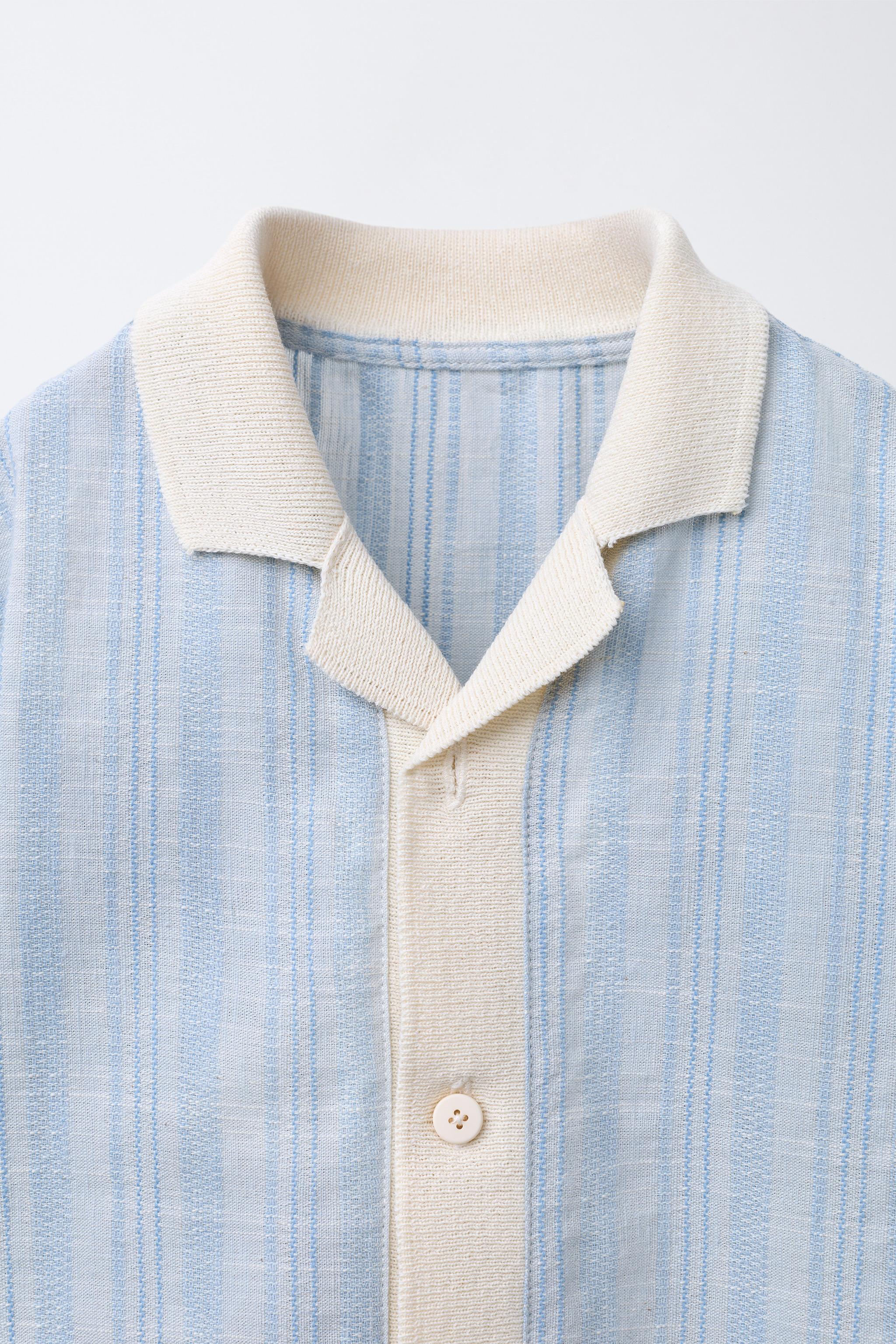 STRIPED SHIRT WITH COTTON AND LINEN