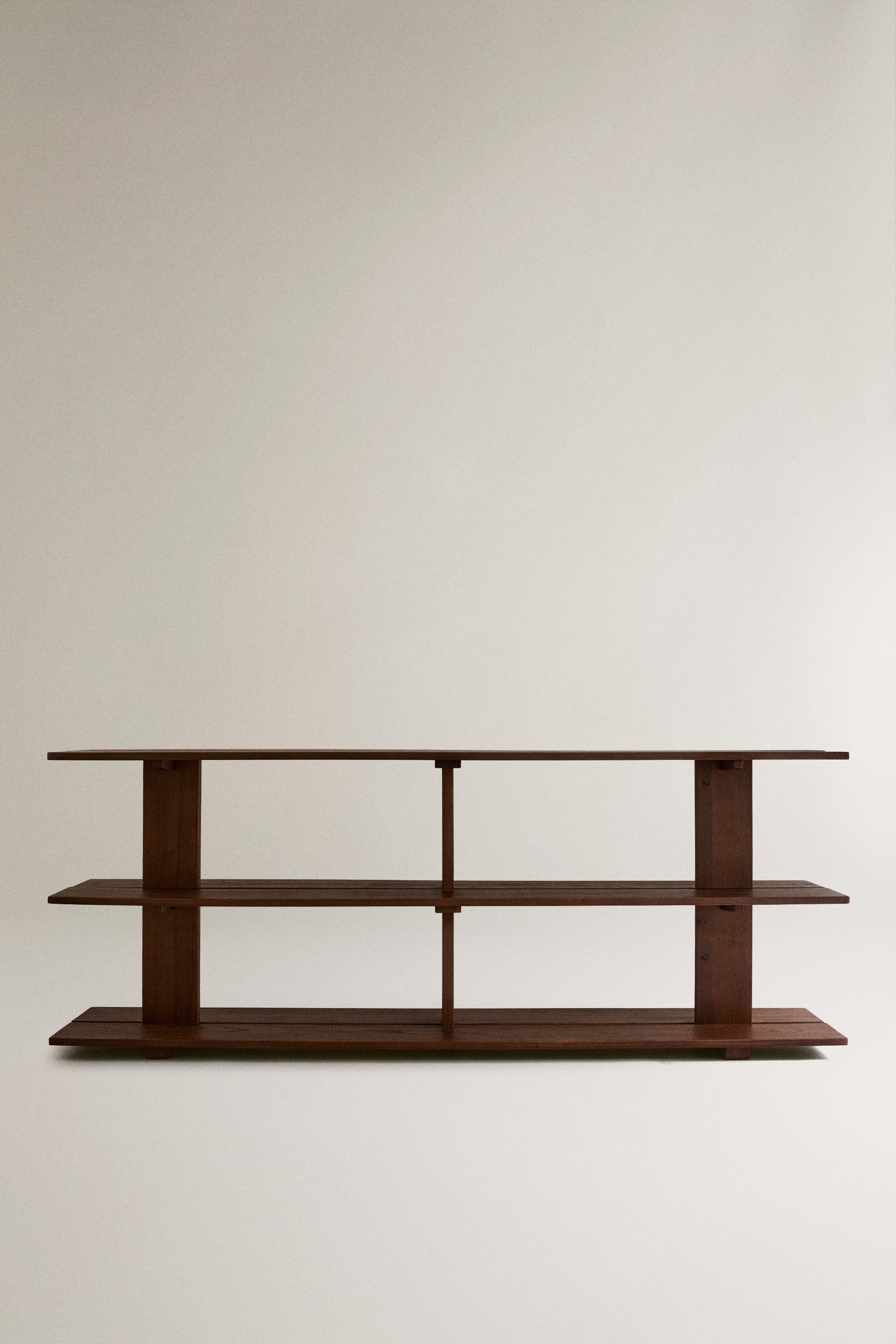 ELM WOOD SHELF WITH THREE SHELVES - Dark brown | ZARA United States