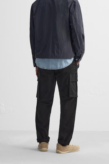 PANTALON STYLE MILITAIRE COUPE DÉCONTRACTÉE - Noir de Zara - Image 2