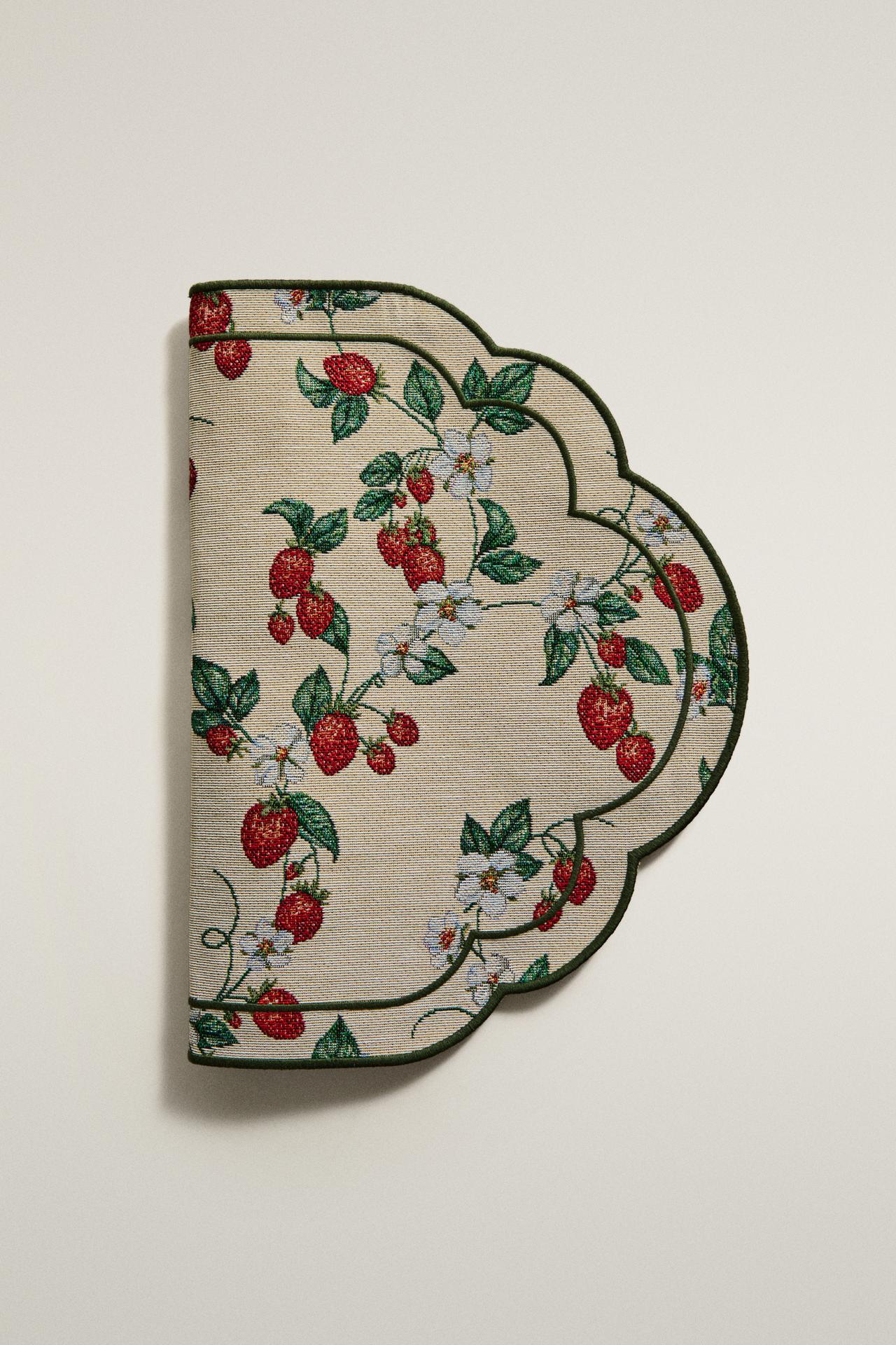 STRAWBERRY JACQUARD PLACEMAT — Green