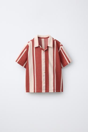 Zara KOŠULJA SA PRUGASTIM DEZENOM – Crvena