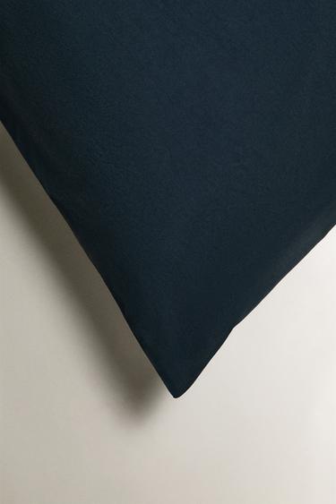 WASHED COTTON PERCALE PILLOWCASE X SOCIETY LIMONTA - Blue by Zara - Image 3