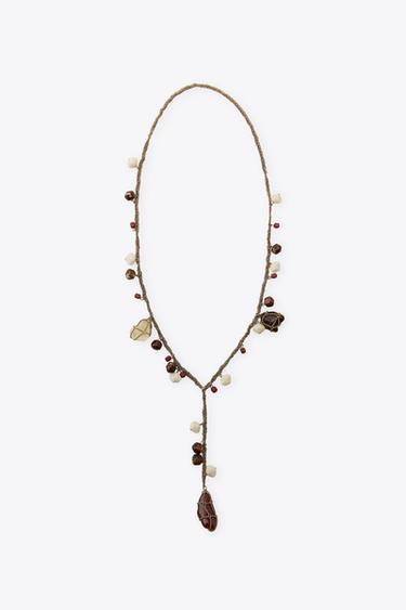 Zara 寶石鏈條項鍊 - 古金色