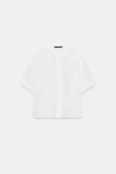 CAMISA FLUIDA MANGA CORTA - Blanco de Zara