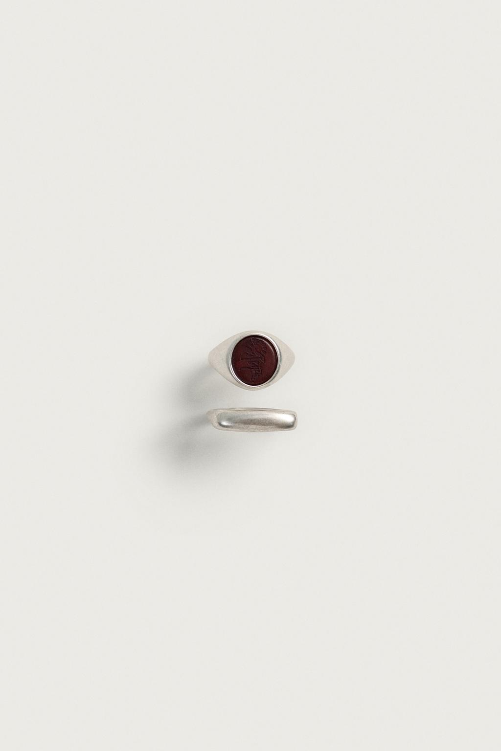 Pack Of 2 Mixed Metal Rings — Men's