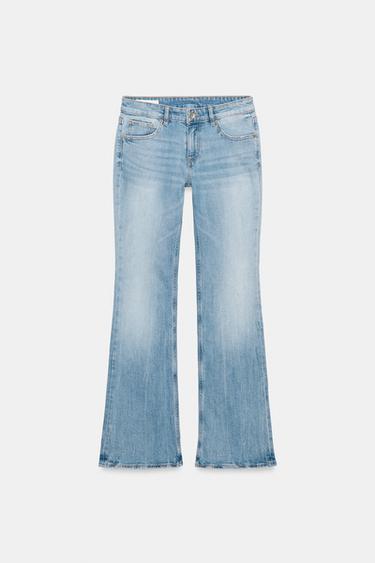 Zara TRF LOW-RISE BOOTCUT JEANS - Light blue